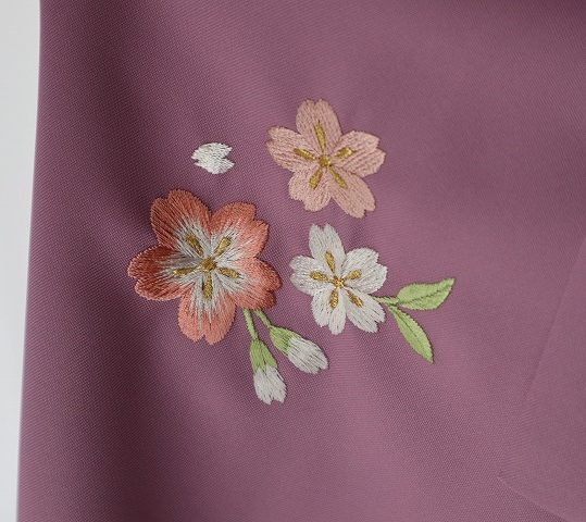 卒業式袴単品レンタル[刺繍]淡い紫に花扇の刺繍[身長153-157cm]No.811